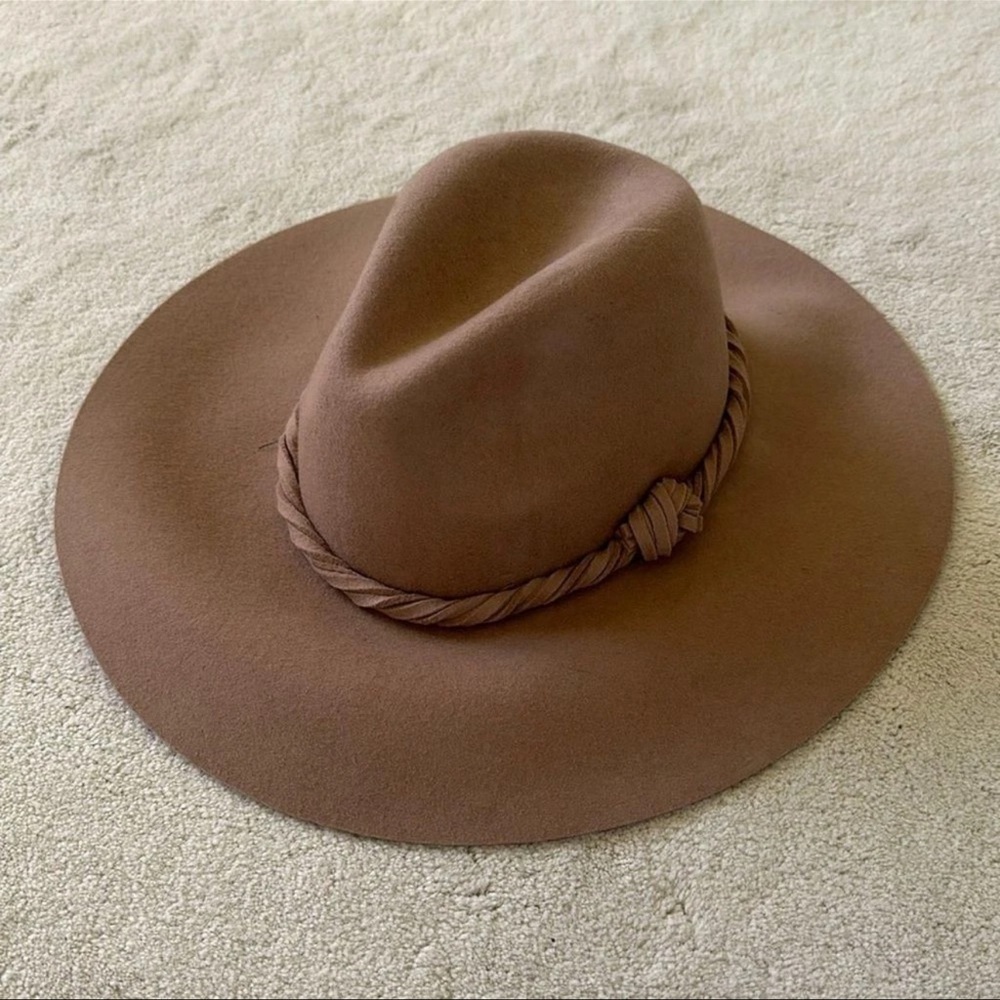 Free People Brown Women’s  Wool with Braided Band Fedora